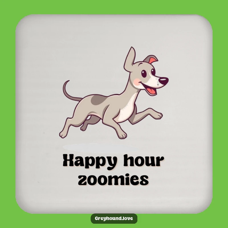 Funny Greyhound Wagging Tail Coaster - Protect Your Table with Joy