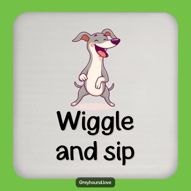 Funny Greyhound Wiggle Coaster Set - Joyful Wiggles Drink Protection Gift!