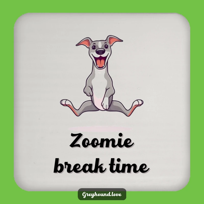 Funny Greyhound Zoomie Coaster Set - Splayed Legs Drink Protection Gift!