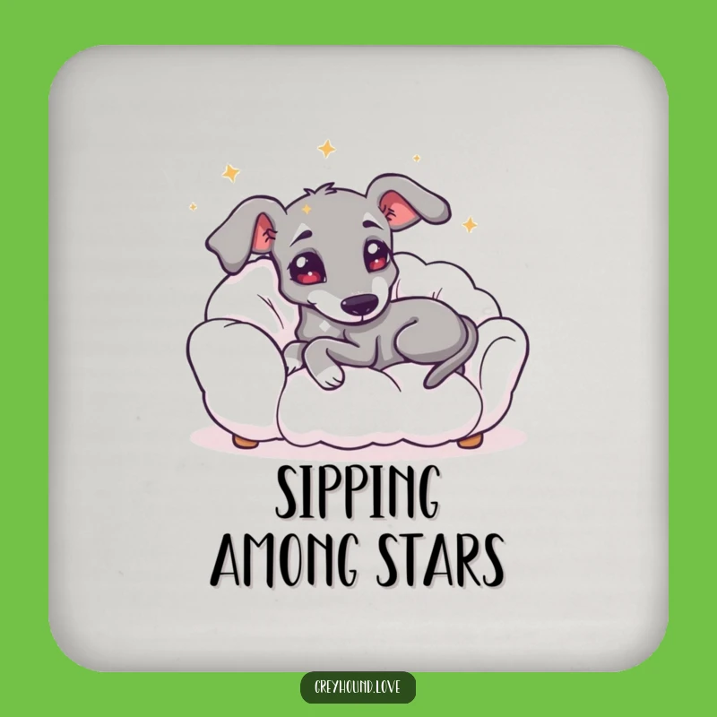 Funny Starry Greyhound Cloud Coaster - Protect Surfaces with Dreamy Style