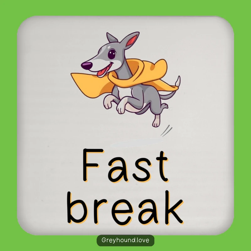 Funny Superhero Greyhound Coaster Set - Fast Table Protection Gift