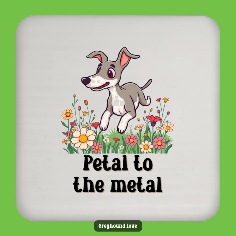 Funny Surprised Greyhound Flower Coaster - Protect Surfaces with Whimsy