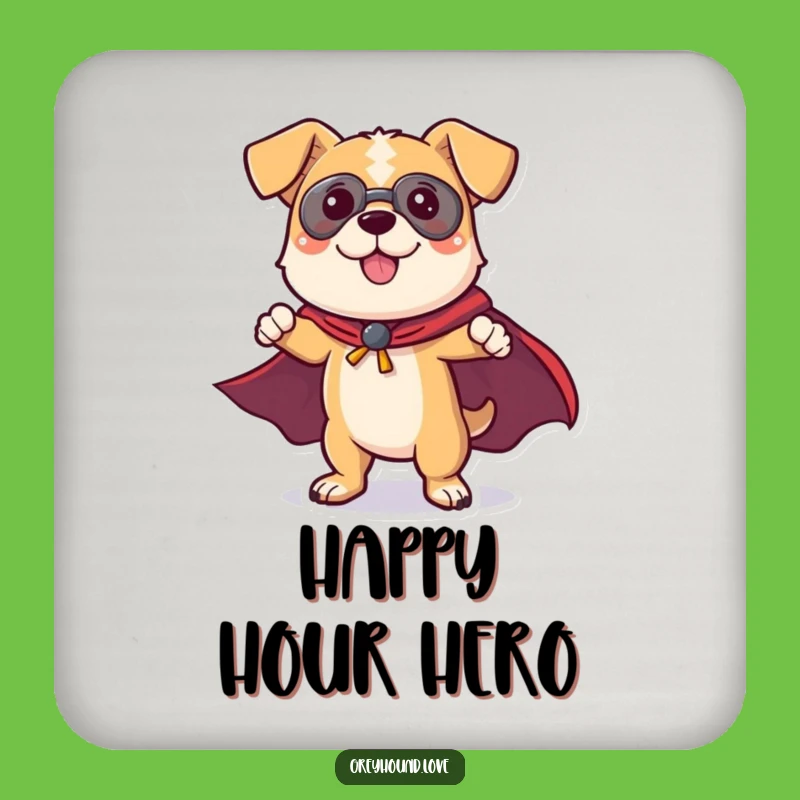Funny Dog Superhero Coaster: Heroic Canine Drink Protector Funny Gift