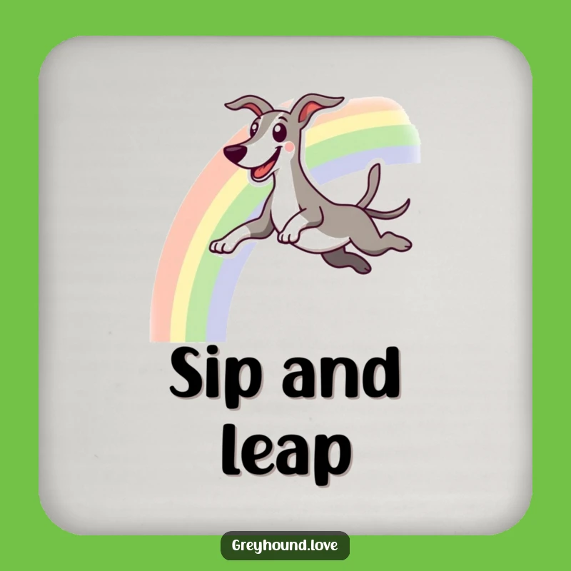 Funny Greyhound Rainbow Coaster: Protect with Joy, Charming Humorous Gift