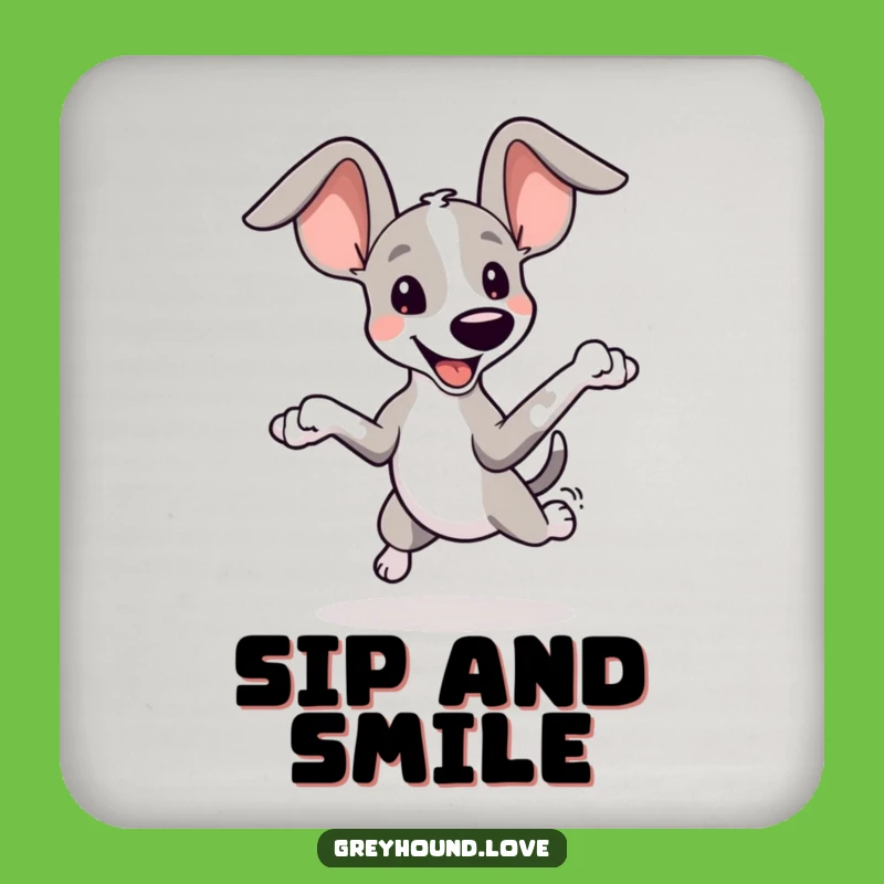 Funny Greyhound Ears Coaster: Playful Protection, Oversized Ears, Tiny Gift