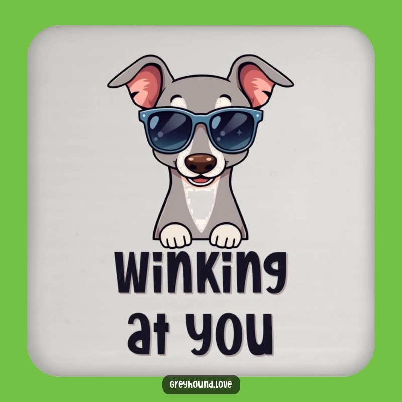 Funny Greyhound Sunglasses Coaster - Protect Your Table with Cool Style