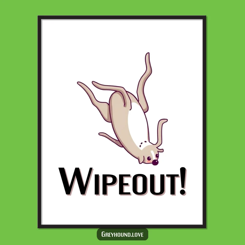 Funny Greyhound Somersault Poster: Add Action to Your Walls!