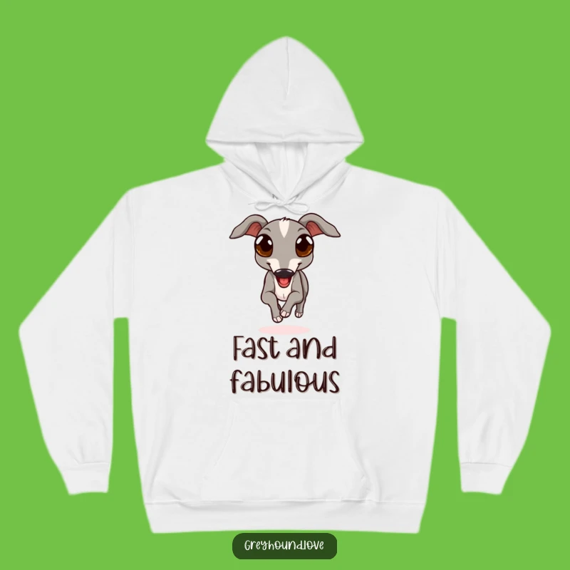 Cozy Funny Greyhound Run Hoodie - Expressive Eyes Dog Comfort Gift