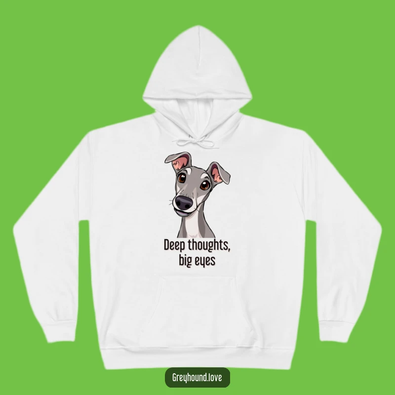 Cozy Greyhound Head Tilt Hoodie: Stay Warm with the Wonder of an Attentive Sighthound
