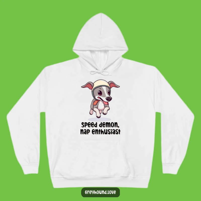 Funny Greyhound Helmet Hoodie: Cozy Speedy Dog, Tongue Out, Warm Gift for Cold Days