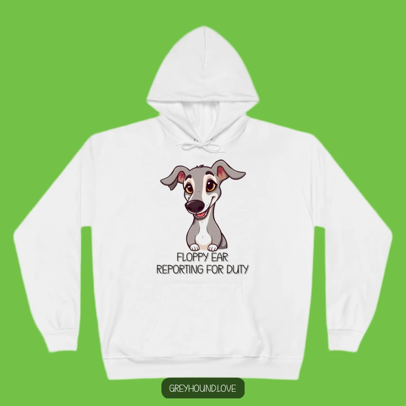 Funny Greyhound Hoodie: Cozy Goofy Ear Salute for Dog Fanatics!