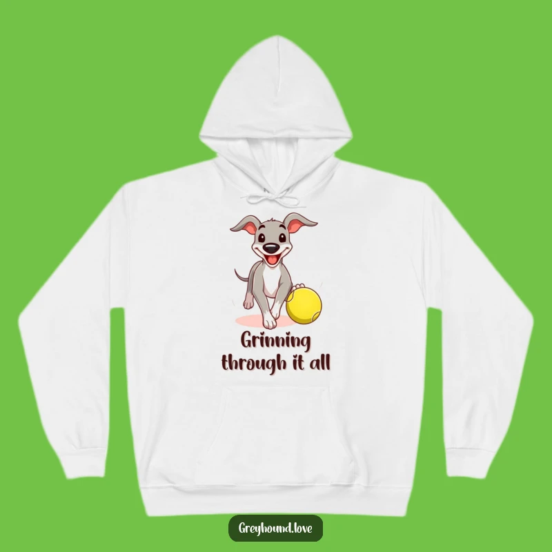 Funny Greyhound Tennis Ball Hoodie: Cozy Dog Lover's Gear, Hilarious Gift