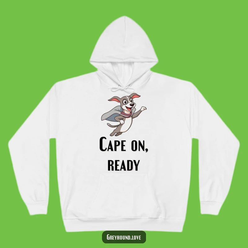 Funny Superhero Greyhound Hoodie: Cozy Up with Canine Courage, A Hilarious Gift!
