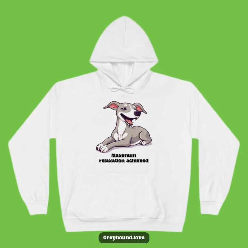 Funny Greyhound Stretch Hoodie - Cozy Relaxation Zone, Perfect Gift!