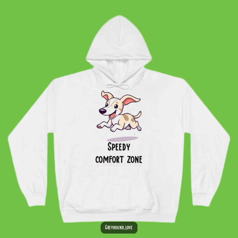 Cozy Funny Greyhound Dash Hoodie - Warm Comfort for Happy Sprinters