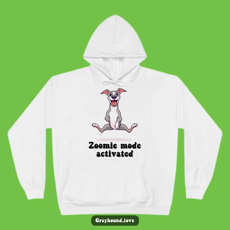 Funny Greyhound Zoomie Hoodie - Cozy Splayed Legs Happy Dog Gift!