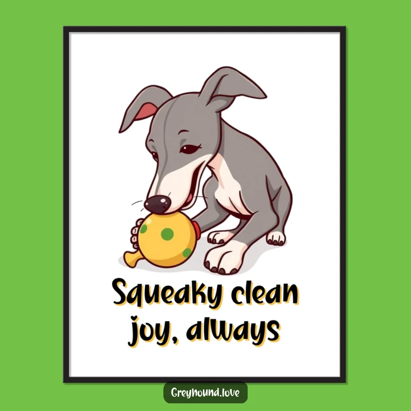 Free Printable Greyhound Wall Art: Funny Dog Toy Art for Instant Download Decor