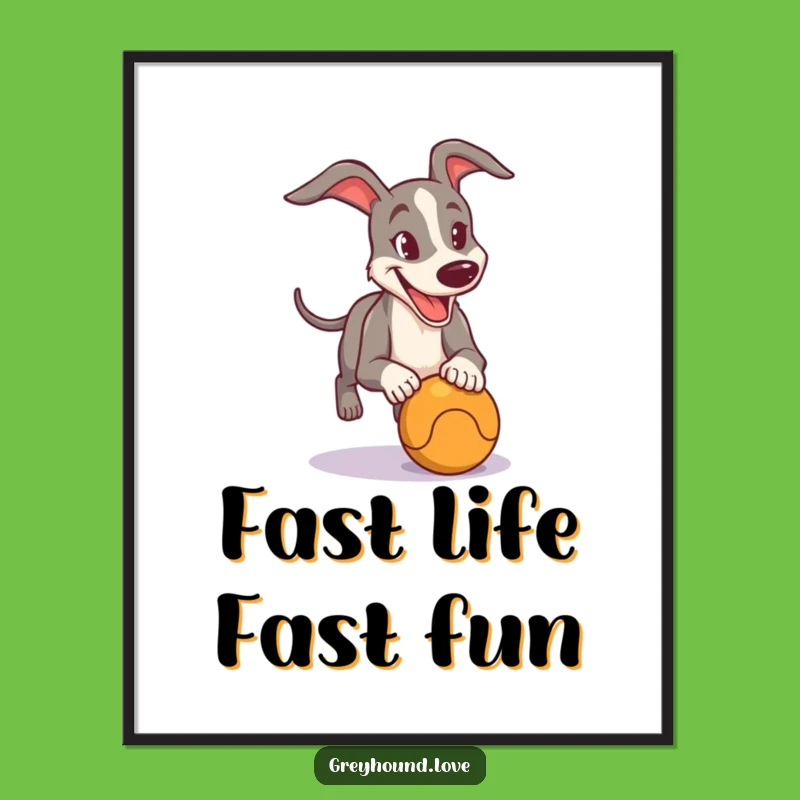 Free Printable Wall Art: Greyhound Chase - Energetic Downloadable Decor!