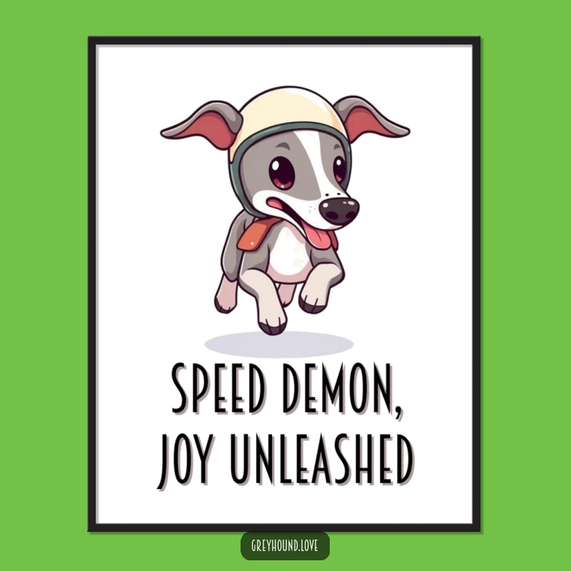 Free Printable Wall Art: Speedy Greyhound Helmet Zoom Downloadable Decor