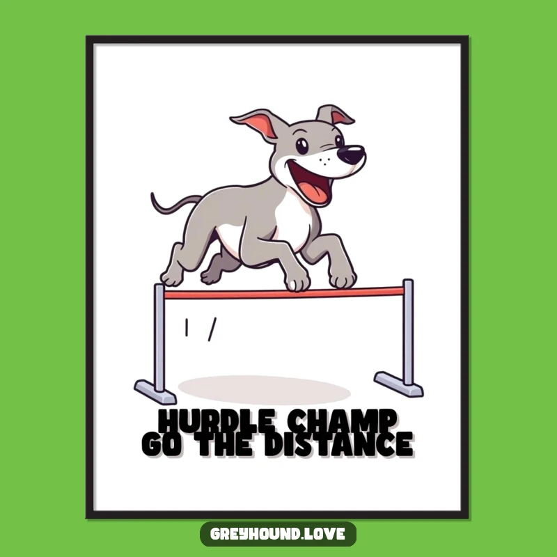 Funny Free Printable Wall Art: Joyful Greyhound Leaping, Perfect DIY Downloadable Home Decor!