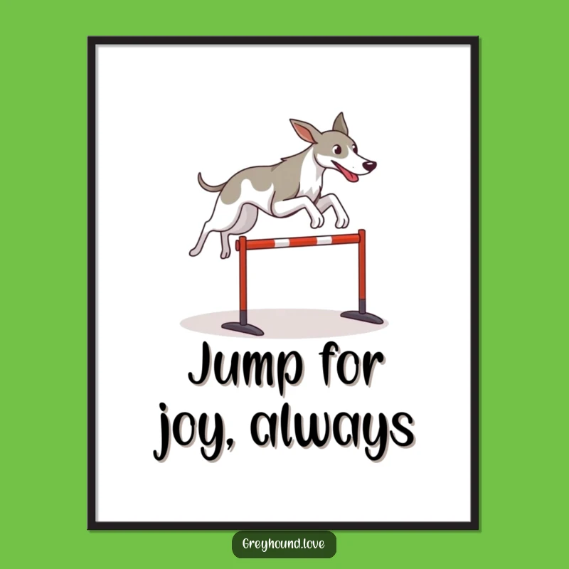 Free Printable Wall Art: Leaping Greyhound - Hilarious Downloadable Decor Gift