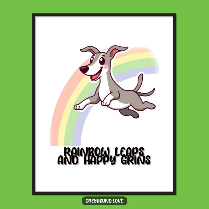Funny Free Printable Wall Art: Greyhound Rainbow Jumper, Downloadable Decor