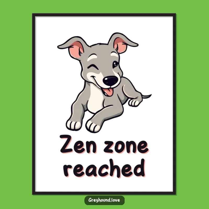 Relaxed Printable Wall Art: Contented Greyhound Free Downloadable Zen Decor