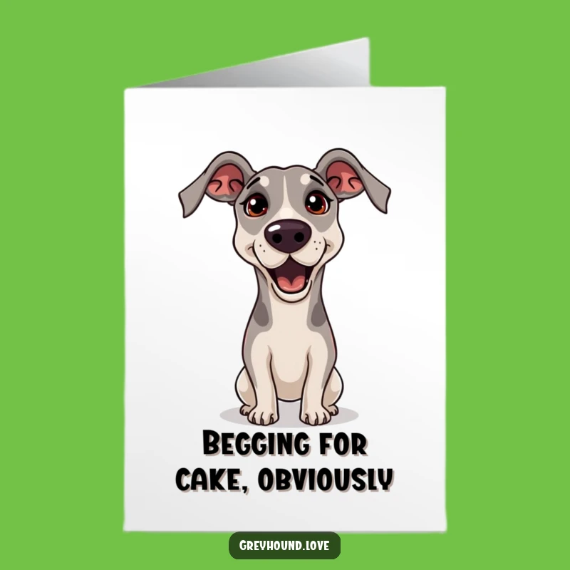 Free Printable Puppy Eyes Greyhound Birthday Card - Funny Downloadable Gift