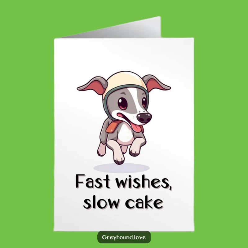 Free Printable Greyhound Birthday Card: Fast Dog Helmet Fun Downloadable Gift