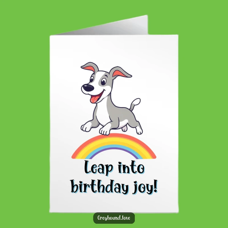 Free Printable Rainbow Greyhound Birthday Card: Joyful Downloadable Gift for a Happy Day