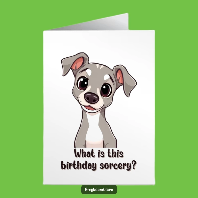 Free Printable Birthday Card: Curious Greyhound Tilt, Adorable DIY Downloadable Gift!