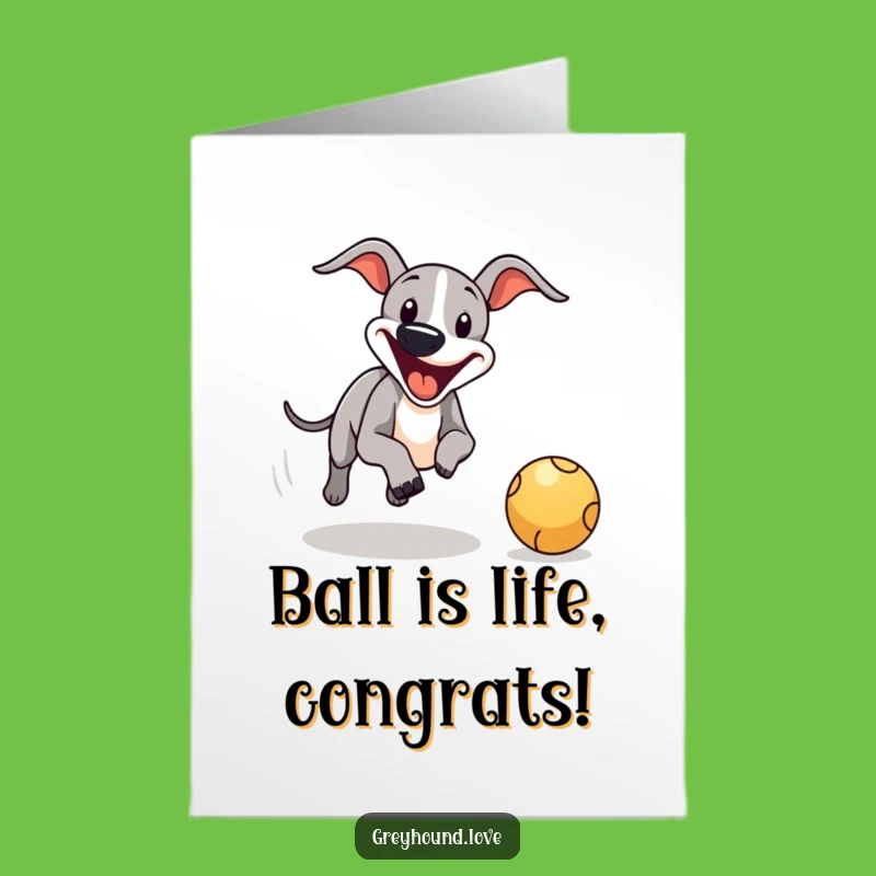 Free Printable Chasing Greyhound Congrats Card: Playful Downloadable Gift for Achievements