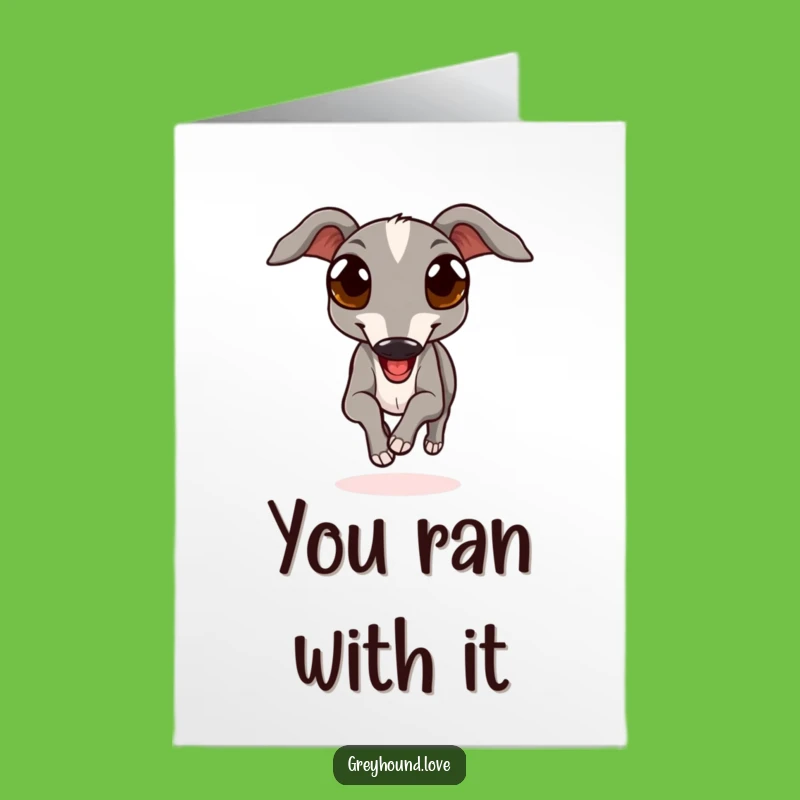 Congrats Printable Card: Speedy Greyhound Free Downloadable Celebration Gift