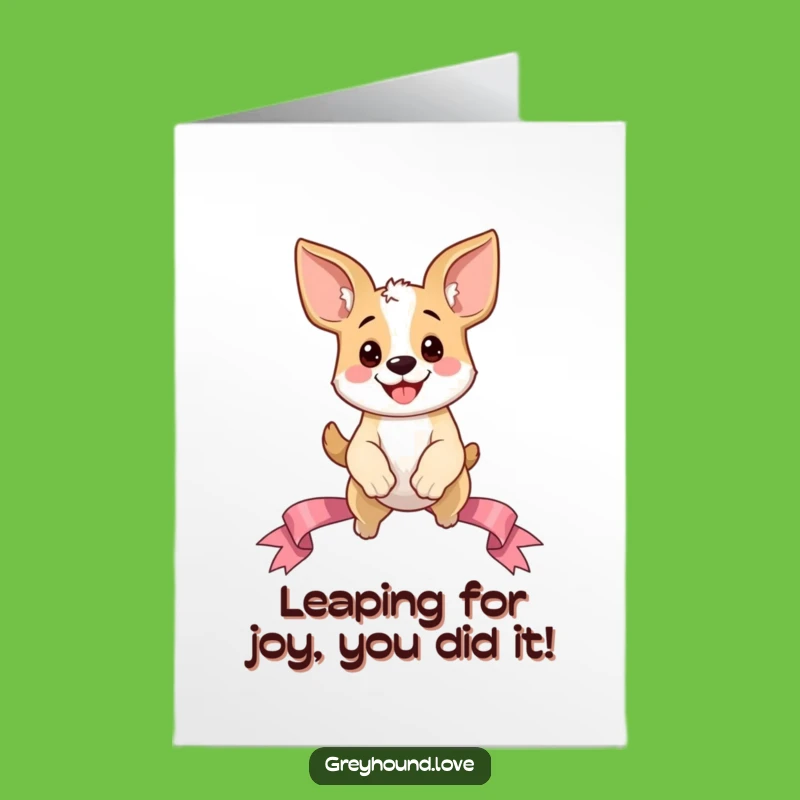 Free Printable Congratulations Card: Ecstatic Dog Ears Jump, Celebrate 'Print at Home' Wins