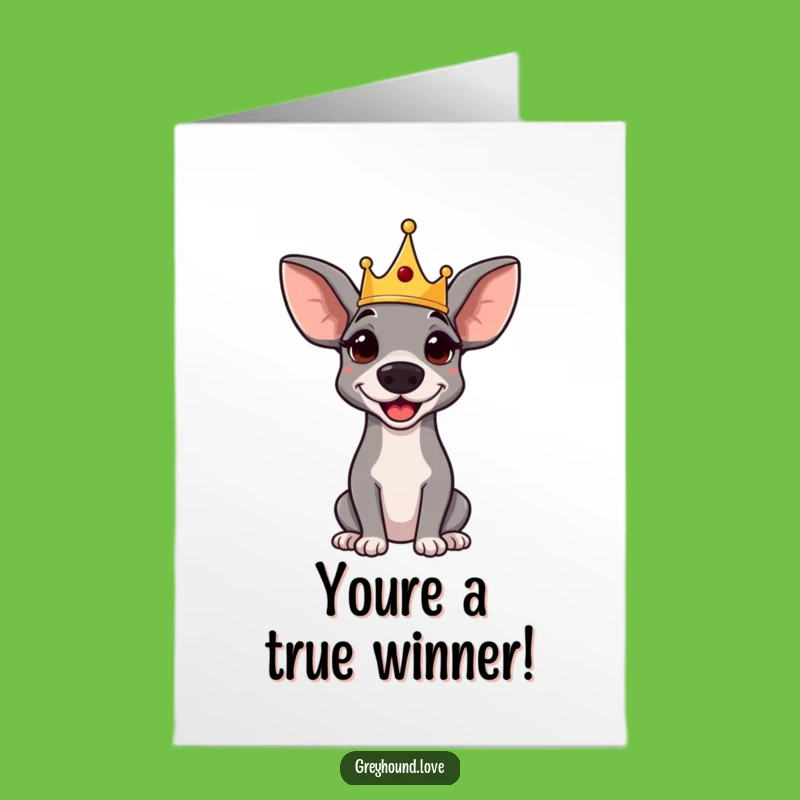 Free Printable Greyhound Congrats Card: Royal Pup humor, Funny Downloadable Gift