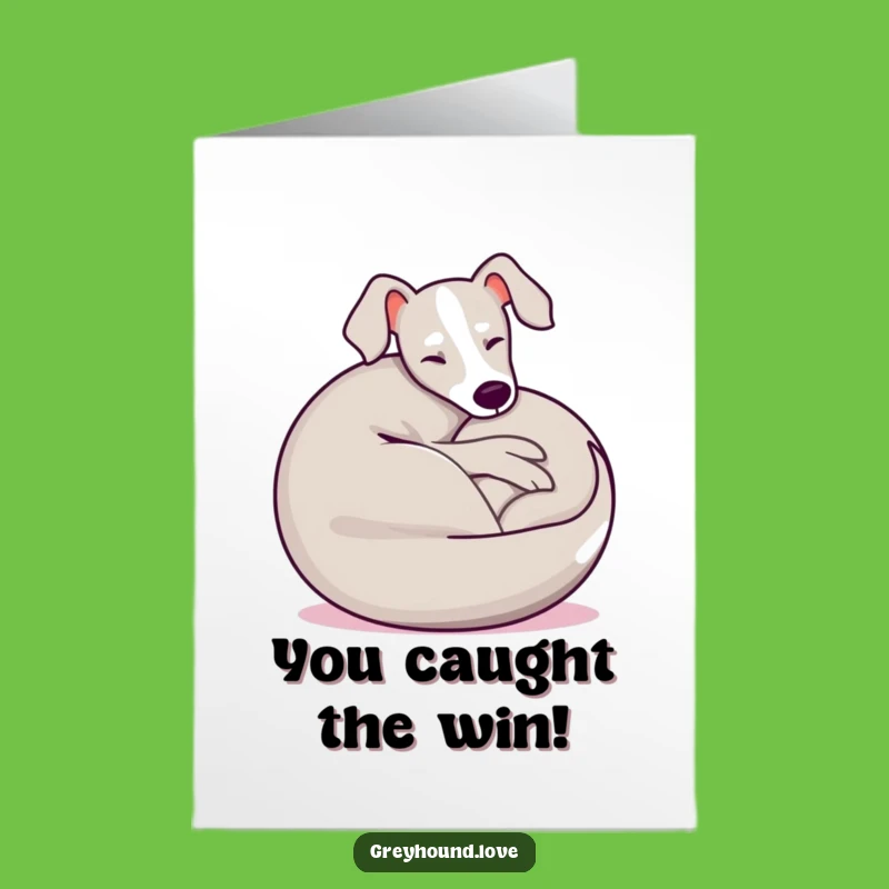 Free Printable Greyhound Congratulations Card: Funny Relaxed Dog Design Downloadable Gift