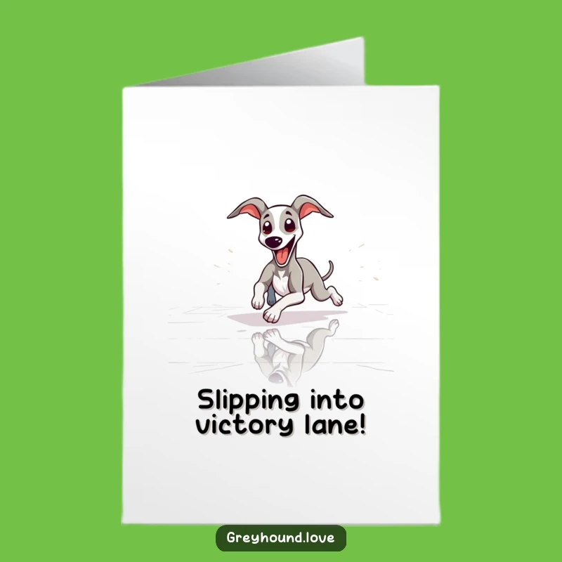 Free Printable Congrats Card: Greyhound Slide - Smooth Funny Downloadable