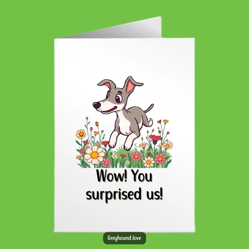 Free Printable Surprised Greyhound Congrats Card - Funny Tumbling Downloadable Gift