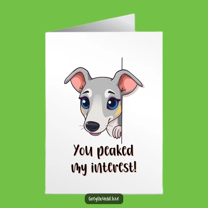 Free Printable Greyhound Card: Curious Peek Congratulations Downloadable Funny