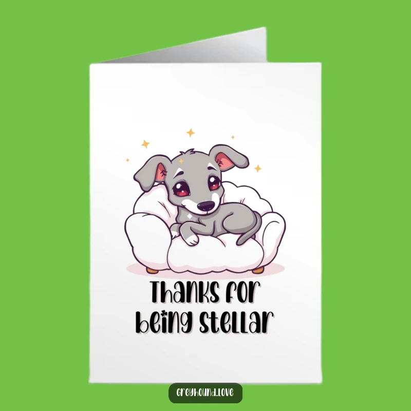 Free Printable Starry Greyhound Thank You Card - Funny Dreamy Downloadable Gift