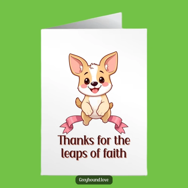 Free Printable Thank You Card: Adorable Dog Ears Leap, Express Gratitude 'Print at Home'