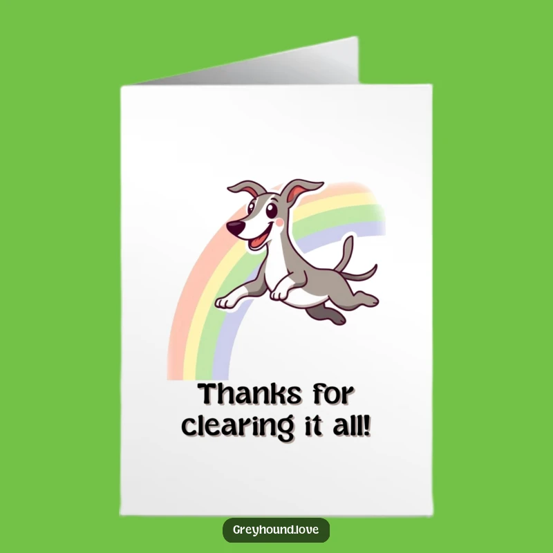 Free Printable Thank You Card: Greyhound Rainbow Thanks, Happy Downloadable