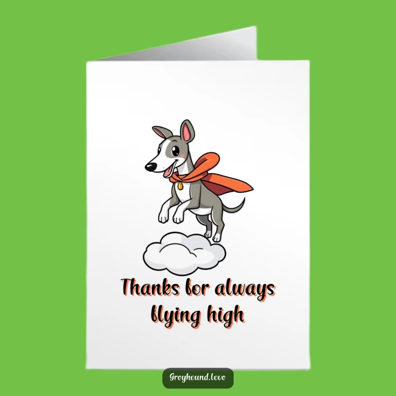 Free Printable Superhero Greyhound Thank You Card - Funny Downloadable Gratitude Gift