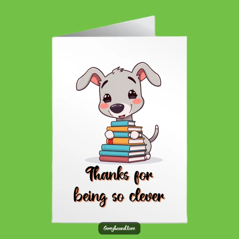 Free Printable Greyhound Thank You Card: Funny Dog Appreciation Downloadable Gift