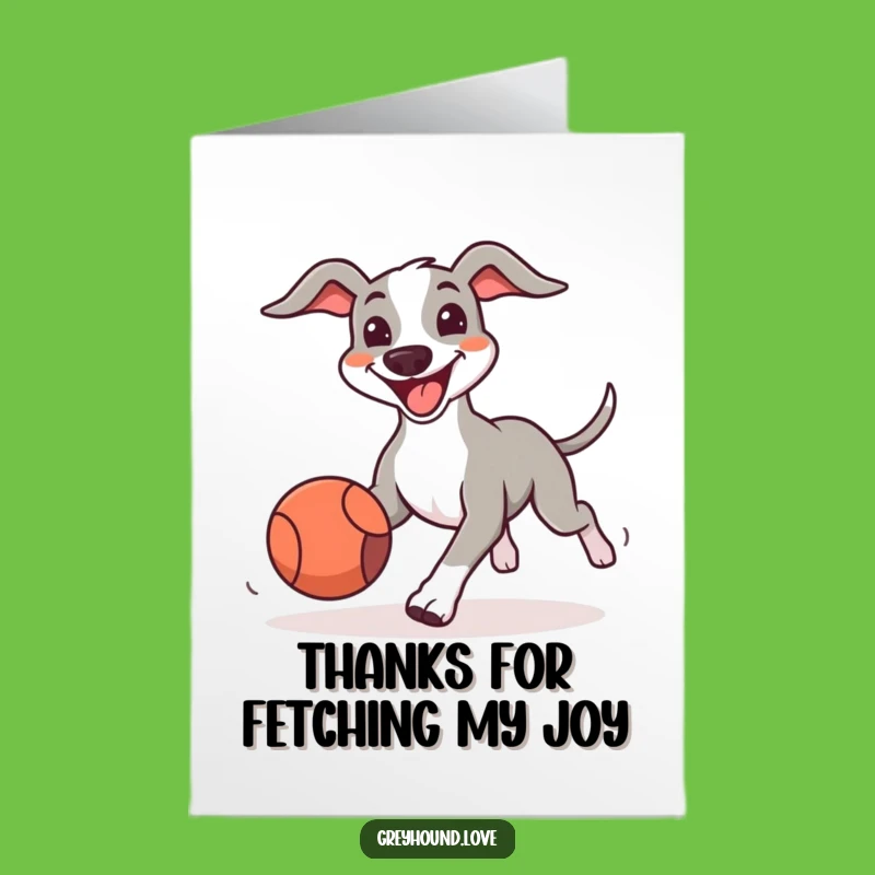 Free Printable Thanks a Ball Card: Funny Greyhound Downloadable Gift for Appreciation