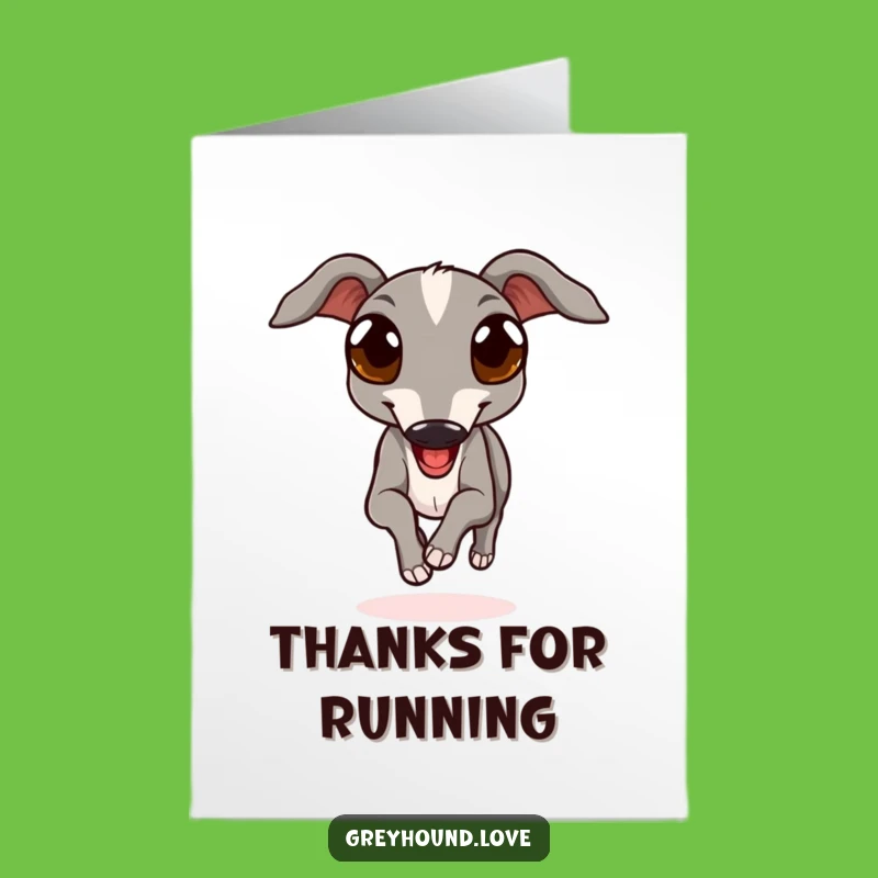 Thank You Card: Happy Greyhound Free Printable Grateful Dog Gift