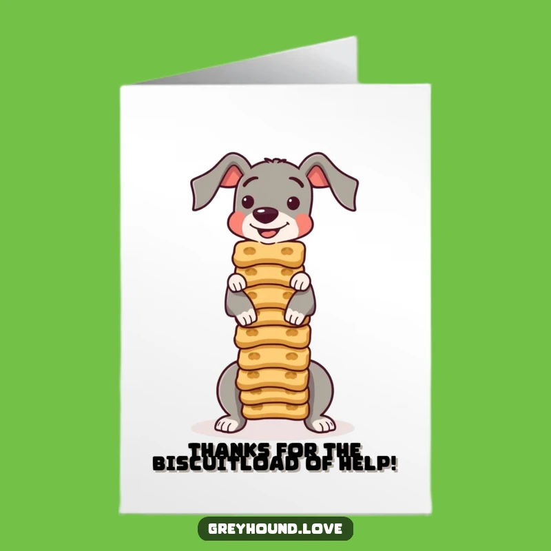 Free Printable Biscuit Balancing Greyhound Thank You Card - Funny Downloadable Treat Gift