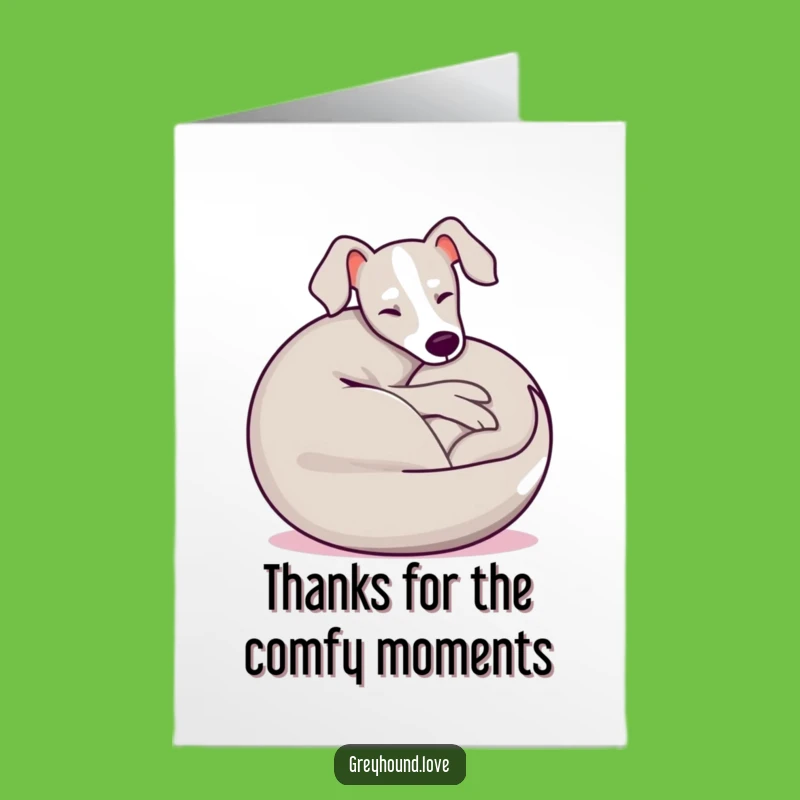 Free Printable Greyhound Thank You Card: Funny Relaxed Dog Design Downloadable Gift