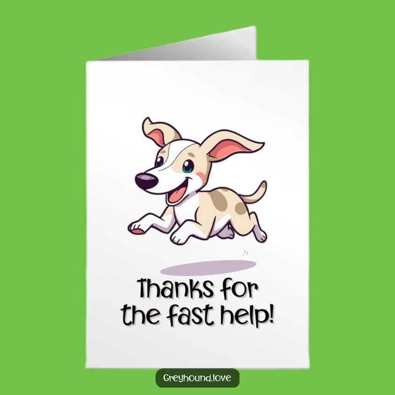 Free Printable Thank You Card: Happy Greyhound Speed - Swift Gratitude Download