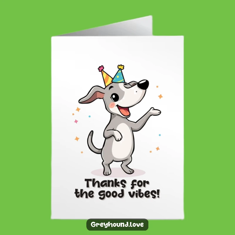 Free Printable Thank You Card: Dancing Greyhound Gratitude - Downloadable Cheer!